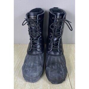 Samco Freezerwear Black Leather Rubber Steel Shank Insulated Winter Boots Men 11